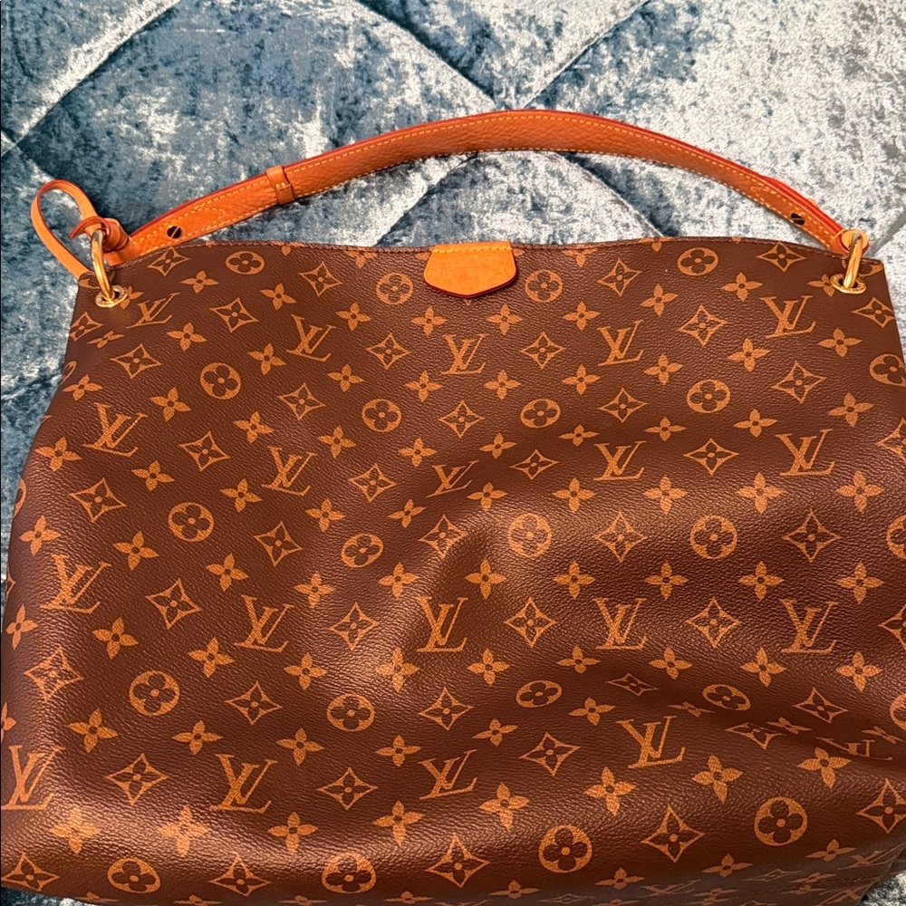 Louis Vuitton Brown and Orange Shoulder Bag